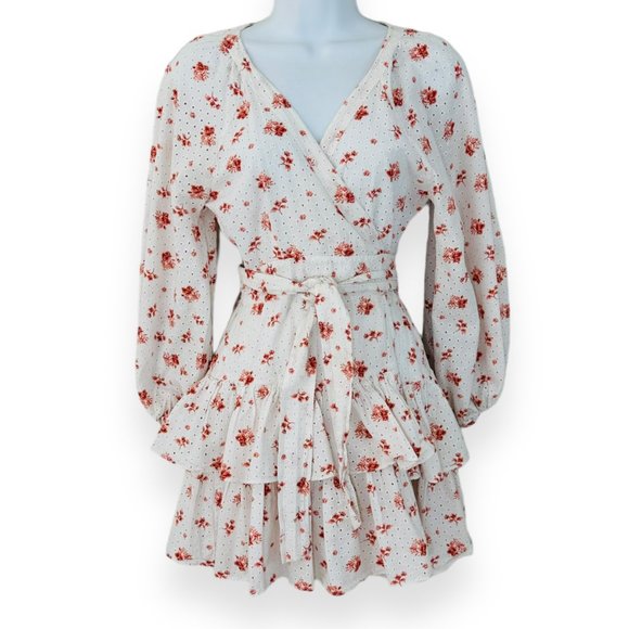 Floral Wrap Mini Dress - Picture 2 of 8